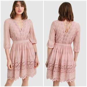 Belle & Bloom Sweet Talk Eyelet Mini Dress